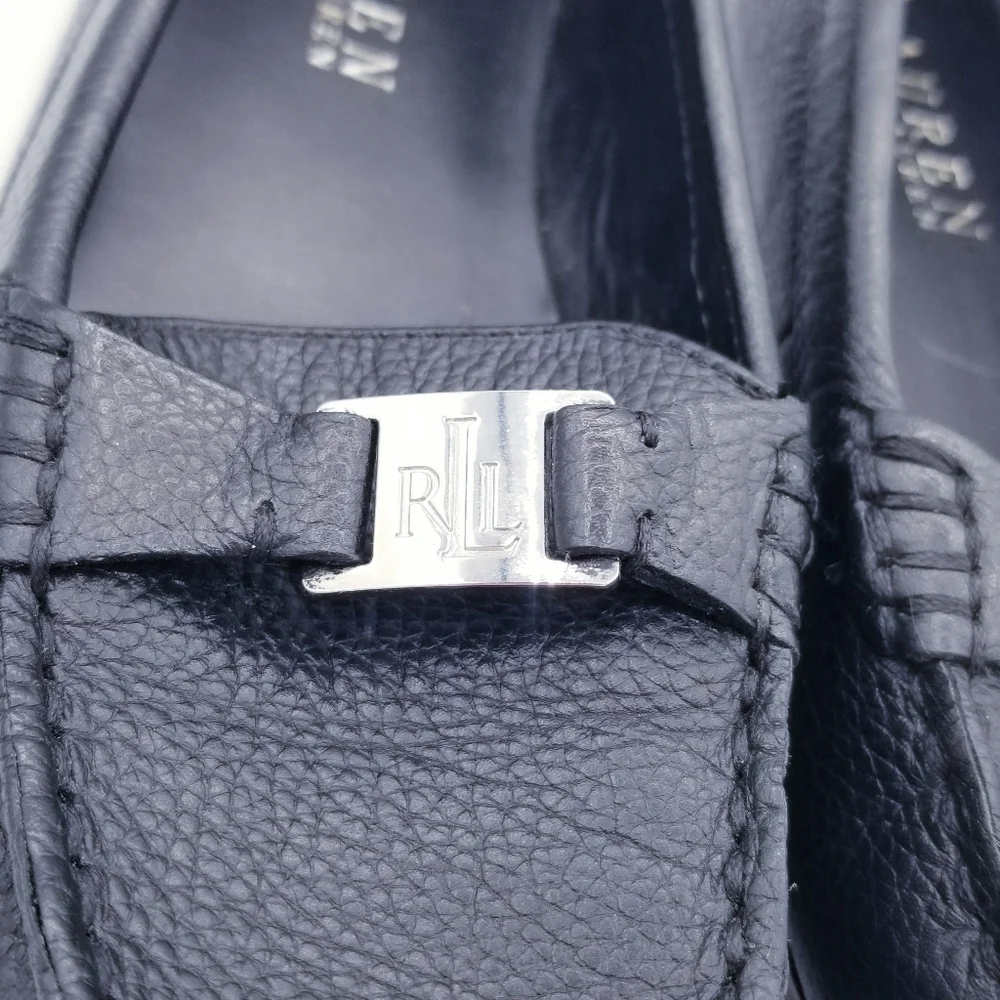 Ralph Lauren Careigh Black Leather Loafers, size 7